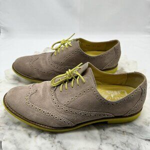 Cole Haan Womens Sz 8.5B Tan Suede Leather Oxfords Casual Lace Up Shoes Classic